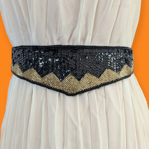 80s Beaded & Sequined Disco Belt